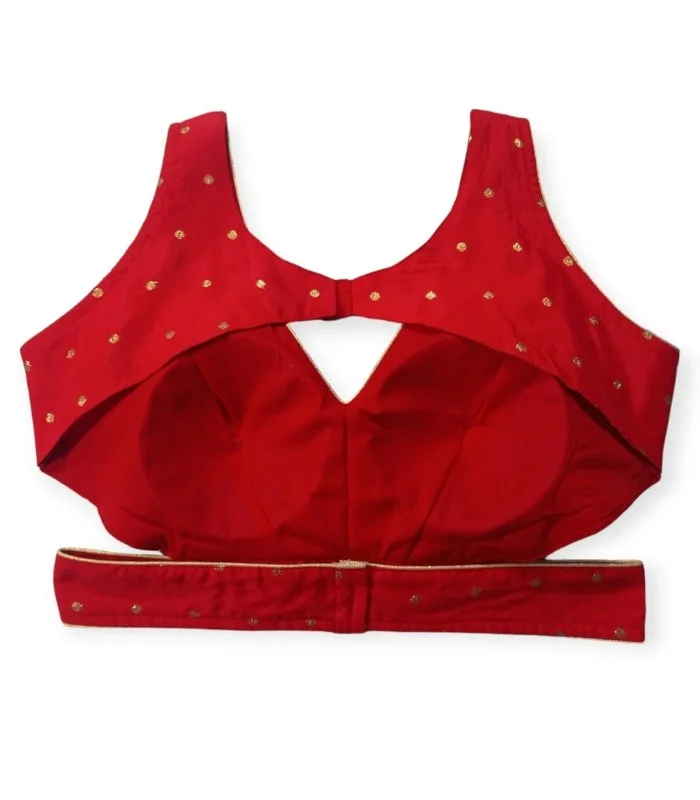 Picture of Red Color Katan Blouse For Girls
