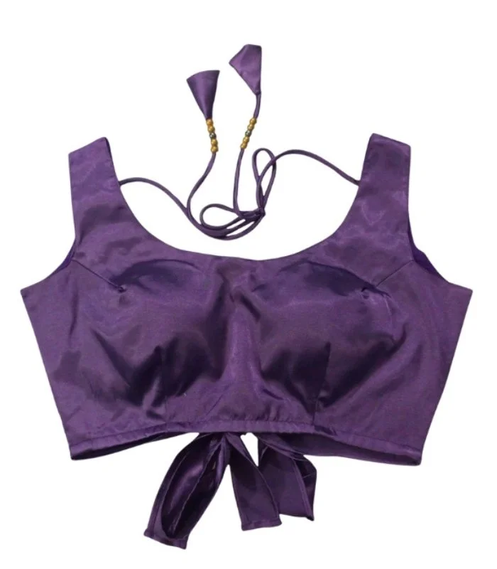 Picture of Purple Color Sleeveless Backless Blouse For Women