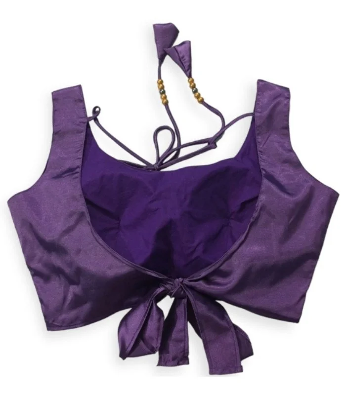 Picture of Purple Color Sleeveless Backless Blouse For Women