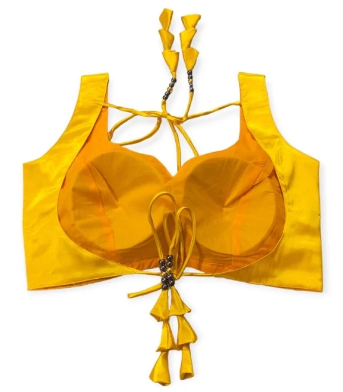 Picture of Yellow Color Sleeveless Blouse For Women