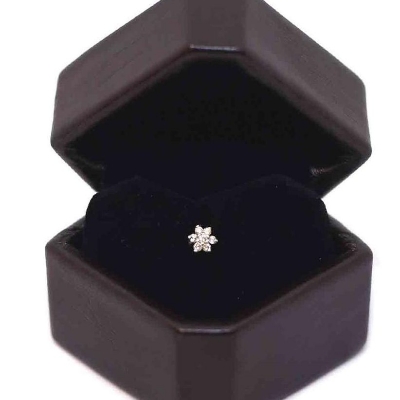 Picture of L Shape Party Nose Pin Fashionable 9 Stone Nose Pin 1pcs