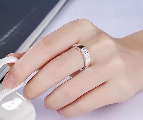 Picture of CZ Sterling Silver Wedding Ring for Men Gentleman