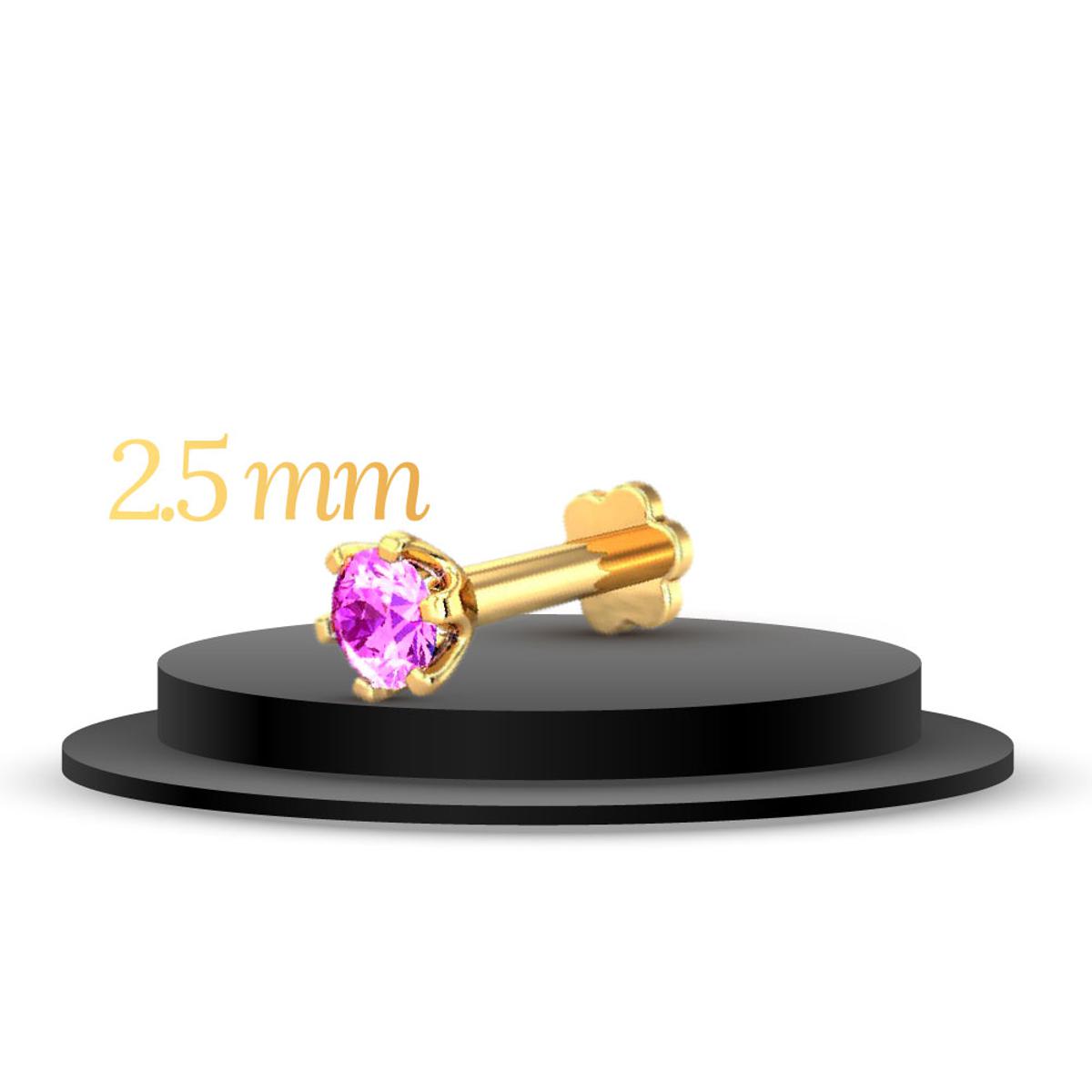 Picture of Nose Pin With A Cubic Zirconia Pink Stone For Women