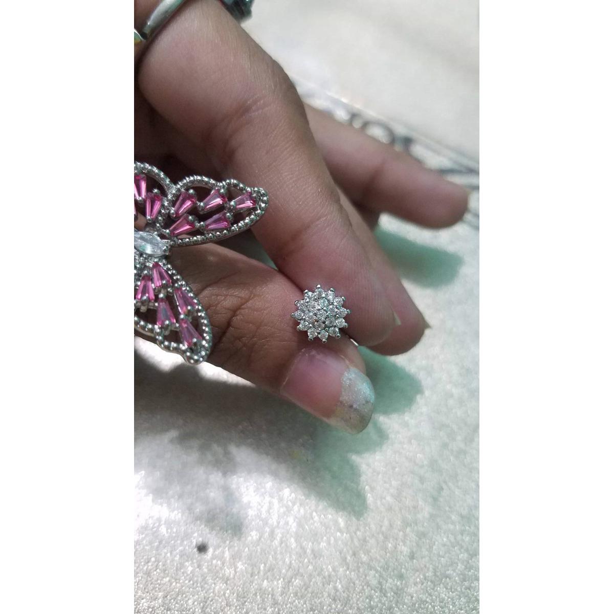 Picture of L Shape Nose Pins of Silver Color For Women - Elegant and Refined - Modern Vibe - Style & Luxe