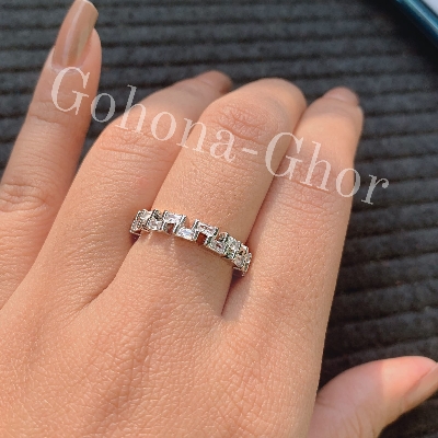 Picture of Huitan Silver & Gold Color Cubic Zirconia Ring For Women Crystal Zirconia Simple Elegant Girls Rings