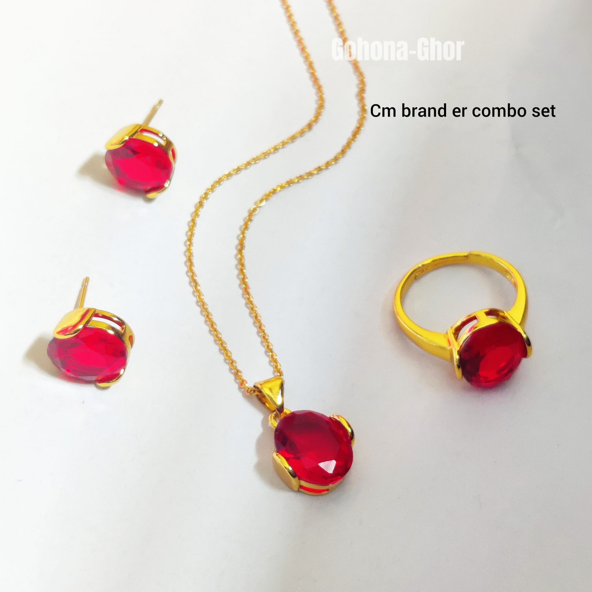 Picture of Red Stone Fashionable Cm Brander Combo Set For Lovely Girls