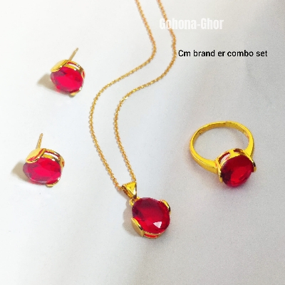 Picture of Red Stone Fashionable Cm Brander Combo Set For Lovely Girls