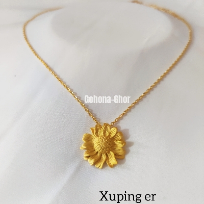 Picture of Sunflower Design Flexible Long Lasting Xuping Brander Pendant Necklaces For Girls