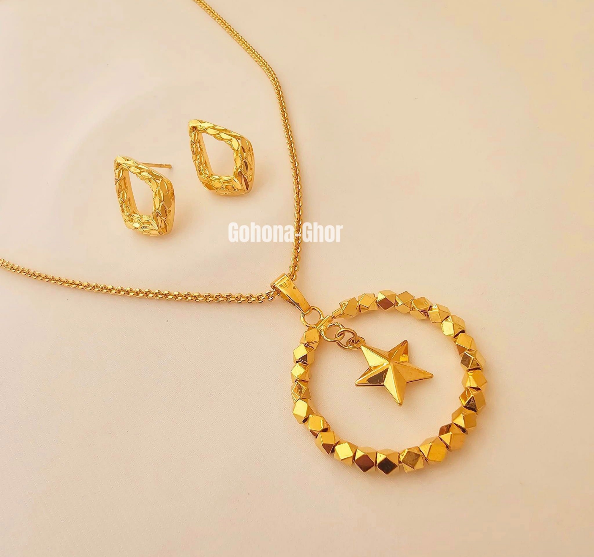 Picture of Luxury Design Xuping Jewelry Star Simple Open Circle Pendant Necklace Earring Set For Girls