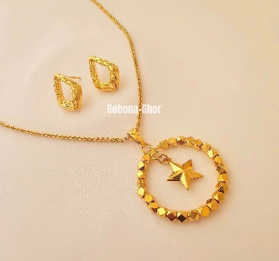 Picture of Luxury Design Xuping Jewelry Star Simple Open Circle Pendant Necklace Earring Set For Girls