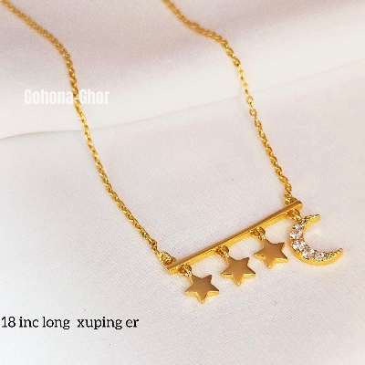 Picture of Elegant Classic Xuping Brander Moon & Star Design Pendant Necklace Jewelry Gifts For Her