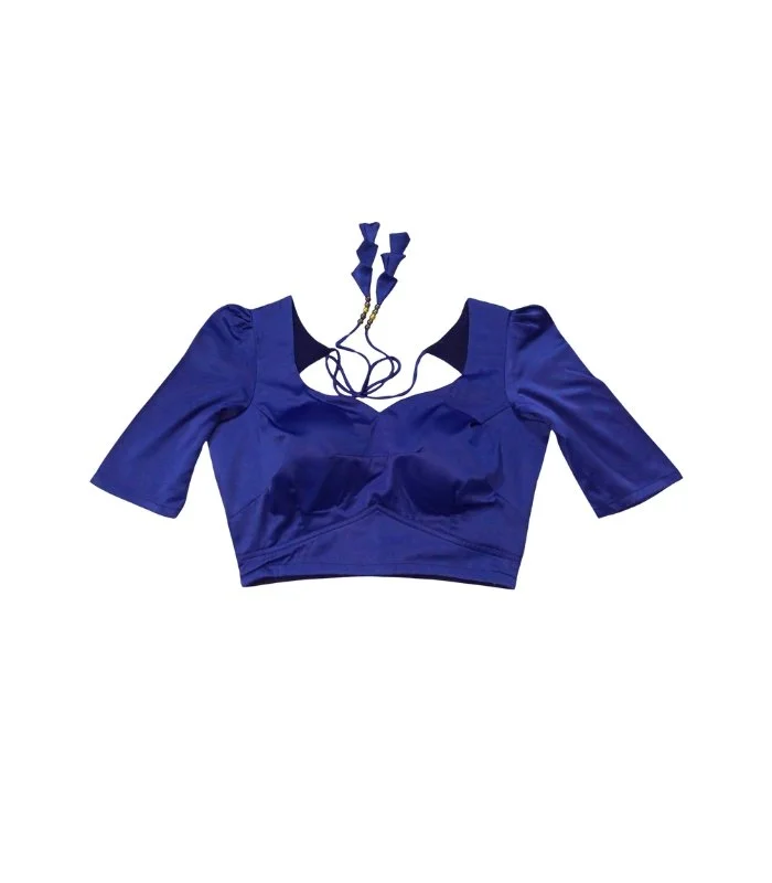 Picture of Blue Color Semi Backless Blouse For Women – Blouse