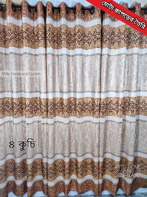 Buy curtain-porda-synthetic-curtains-indian-porda-window-protector-4380-inch-standard-size-4-kuchi-curtain-classic-gold-art- at Best Price In Bangladesh