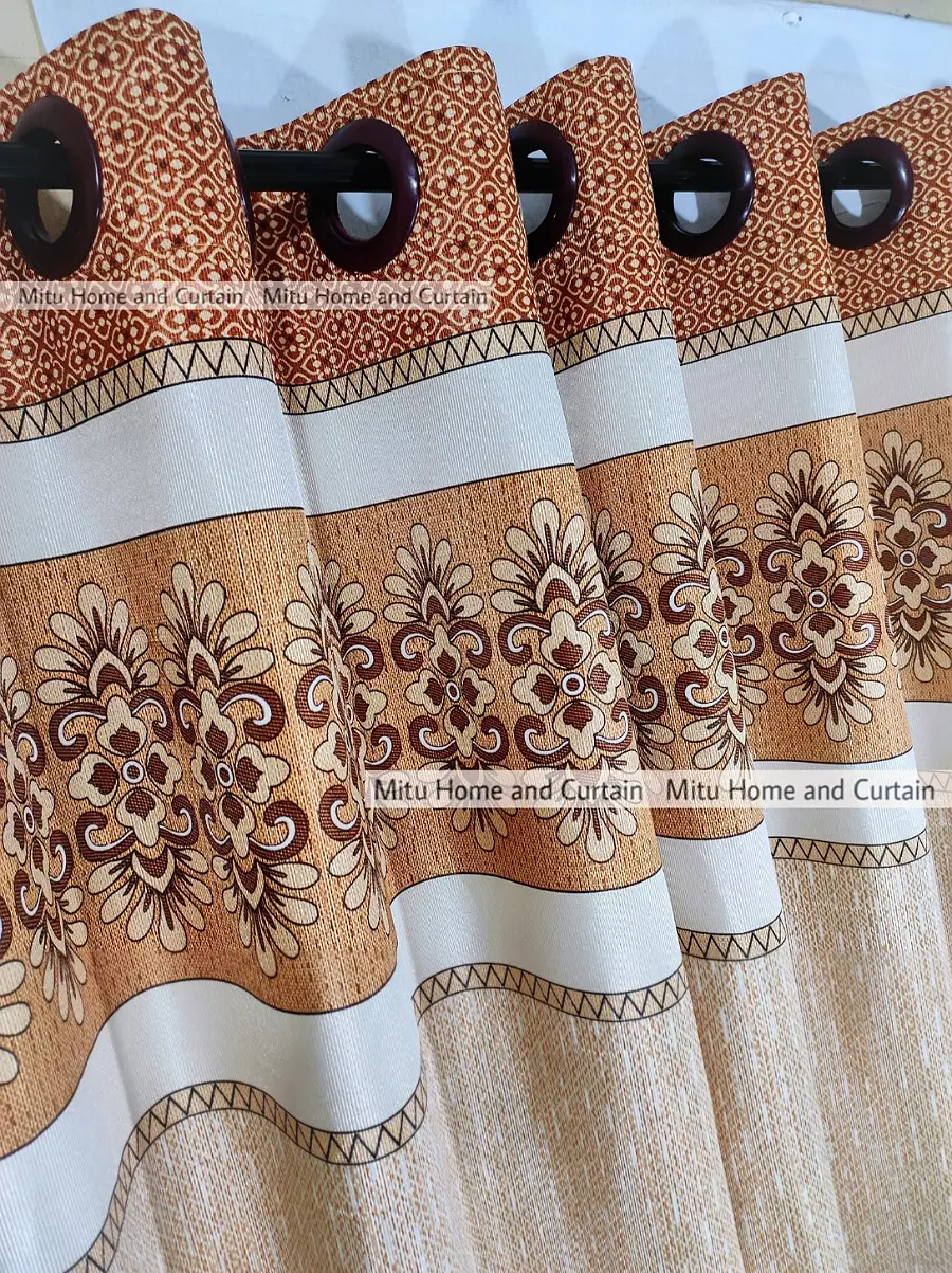 Buy curtain-porda-synthetic-curtains-indian-porda-window-protector-4380-inch-standard-size-4-kuchi-curtain-classic-gold-art- at Best Price In Bangladesh