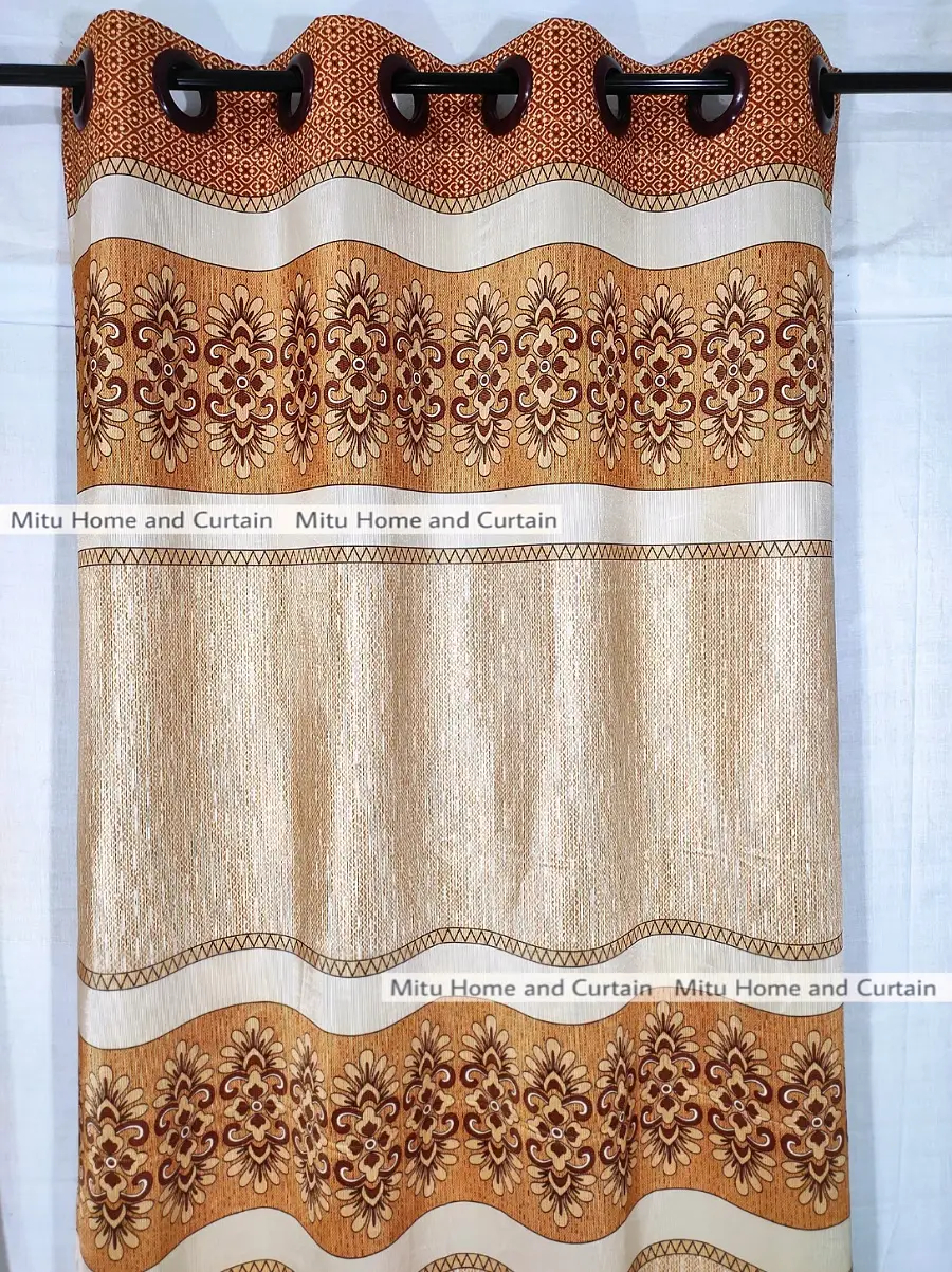 Buy curtain-porda-synthetic-curtains-indian-porda-window-protector-4380-inch-standard-size-4-kuchi-curtain-classic-gold-art- at Best Price In Bangladesh