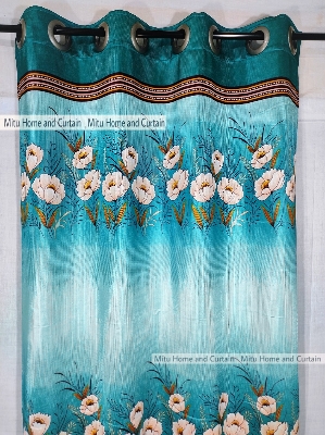 Buy "Curtain Porda Synthetic curtains Indian porda window protector 43*80 inch standard size 4 kuchi curtain Blue flower art " at Best Price In Bangladesh