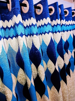Buy "curtain-porda-synthetic-curtains-thick-indian-porda-window-protector-6084-inch-classical-big-size-6-kuchi-curtain-blue-wave-art" at Best Price In Bangladesh