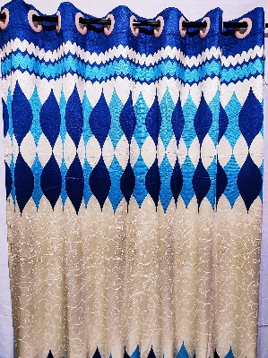 Buy "curtain-porda-synthetic-curtains-thick-indian-porda-window-protector-6084-inch-classical-big-size-6-kuchi-curtain-blue-wave-art" at Best Price In Bangladesh