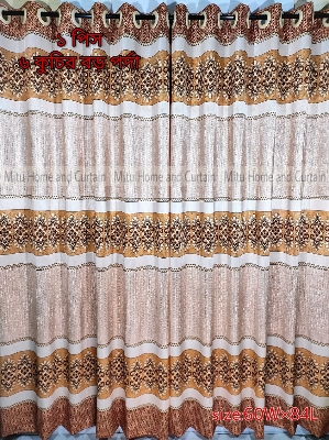 Buy curtain-porda-synthetic-curtains-thick-indian-porda-window-protector-6084-inch-classical-big-size-6-kuchi-curtain-golden-art at Best Price In Bangladesh