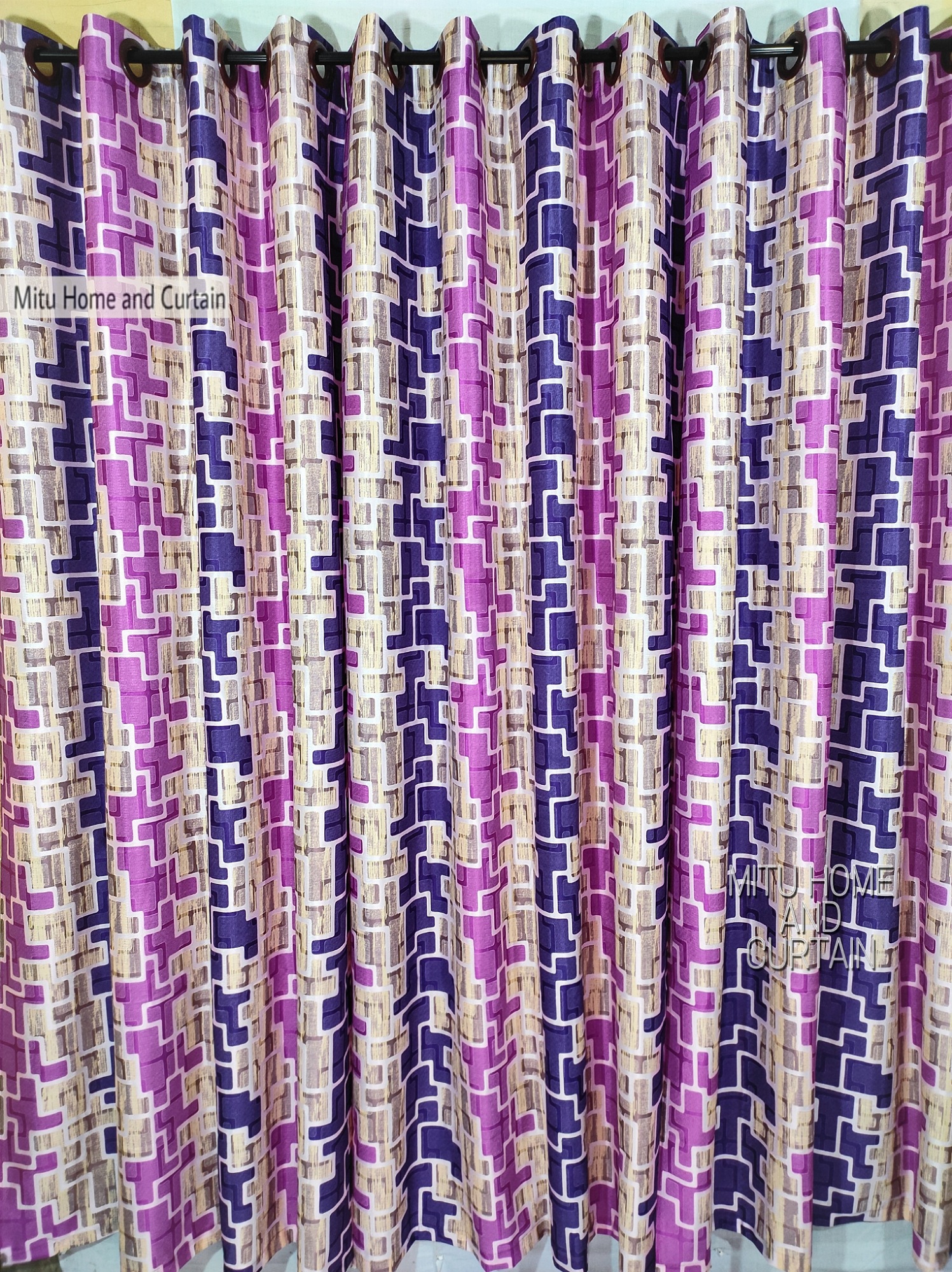 Buy curtain-porda-synthetic-curtains-indian-porda-window-protector-4580-inch-standard-size-blue-and-golden-art-4-kuchi-curtain-porda at Best Price In Bangladesh