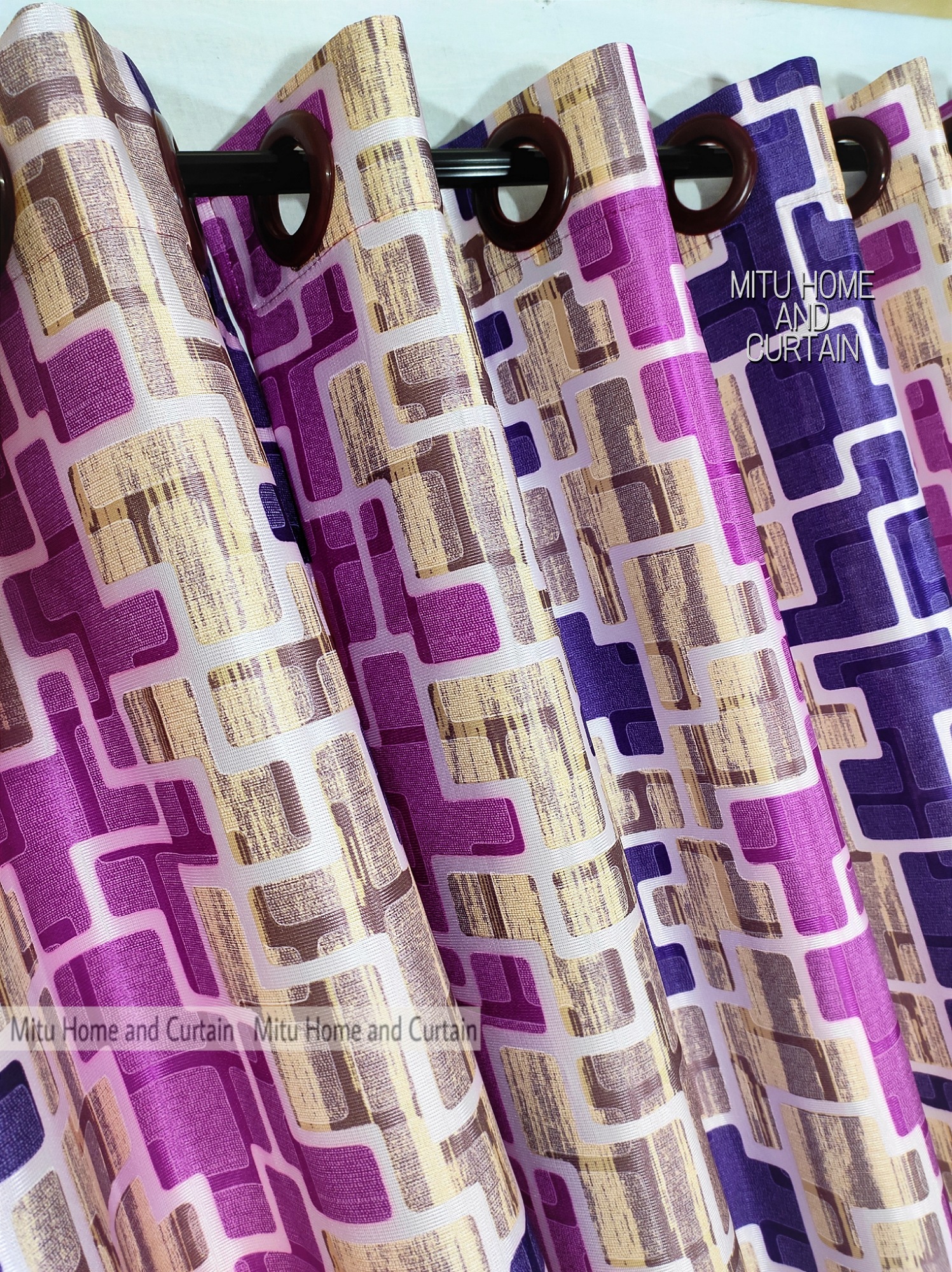 Buy curtain-porda-synthetic-curtains-indian-porda-window-protector-4580-inch-standard-size-blue-and-golden-art-4-kuchi-curtain-porda at Best Price In Bangladesh