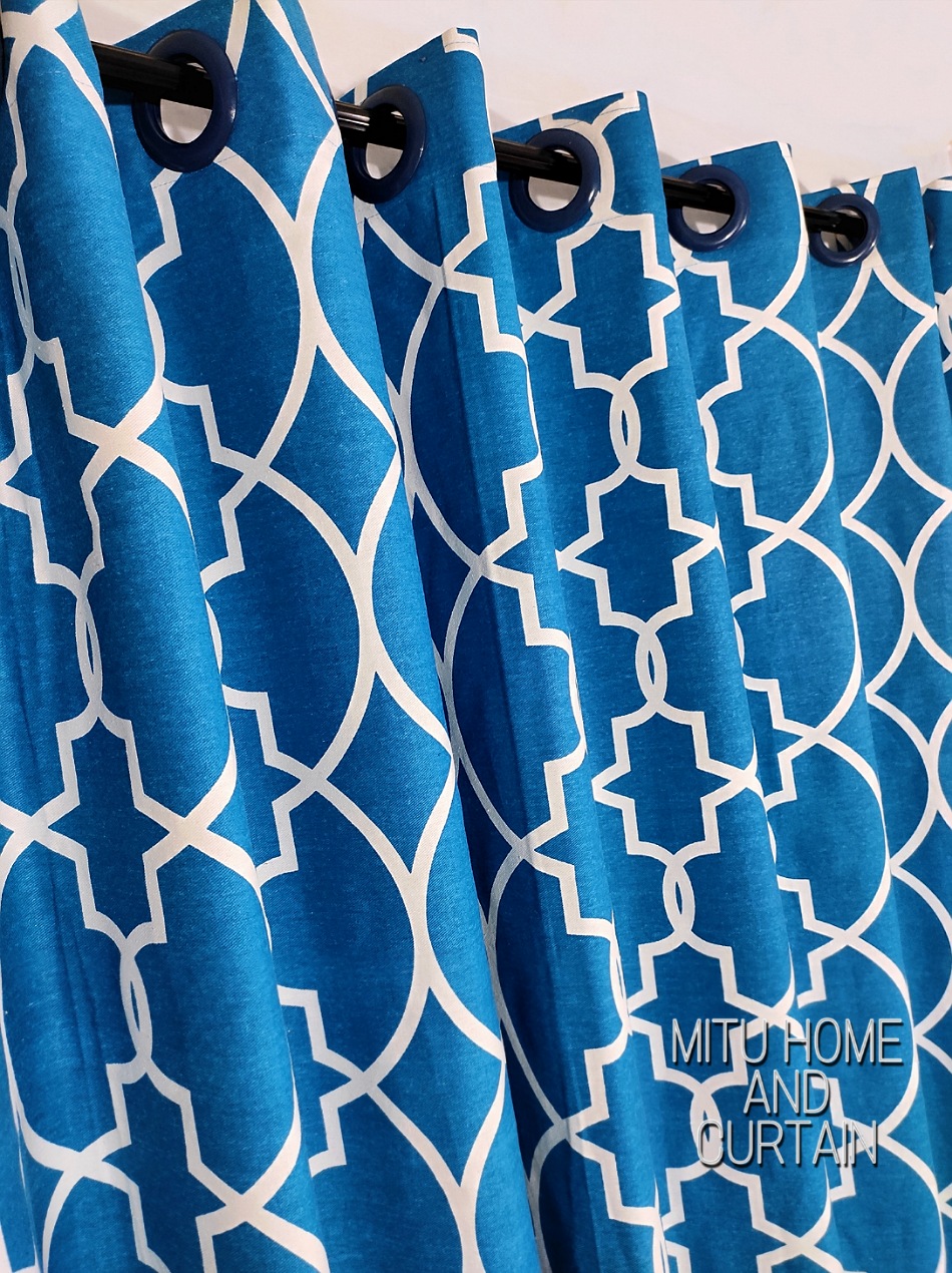 Buy curtain-porda-thick-denim-cotton-curtains-export-quality-window-protector-4382-inch-standard-size-4-kuchi-curtain-blue-pattern-art at Best Price In Bangladesh