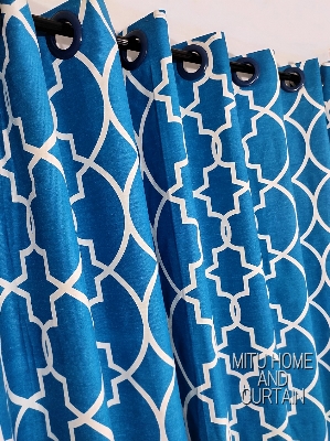 Buy curtain-porda-thick-denim-cotton-curtains-export-quality-window-protector-4382-inch-standard-size-4-kuchi-curtain-blue-pattern-art at Best Price In Bangladesh