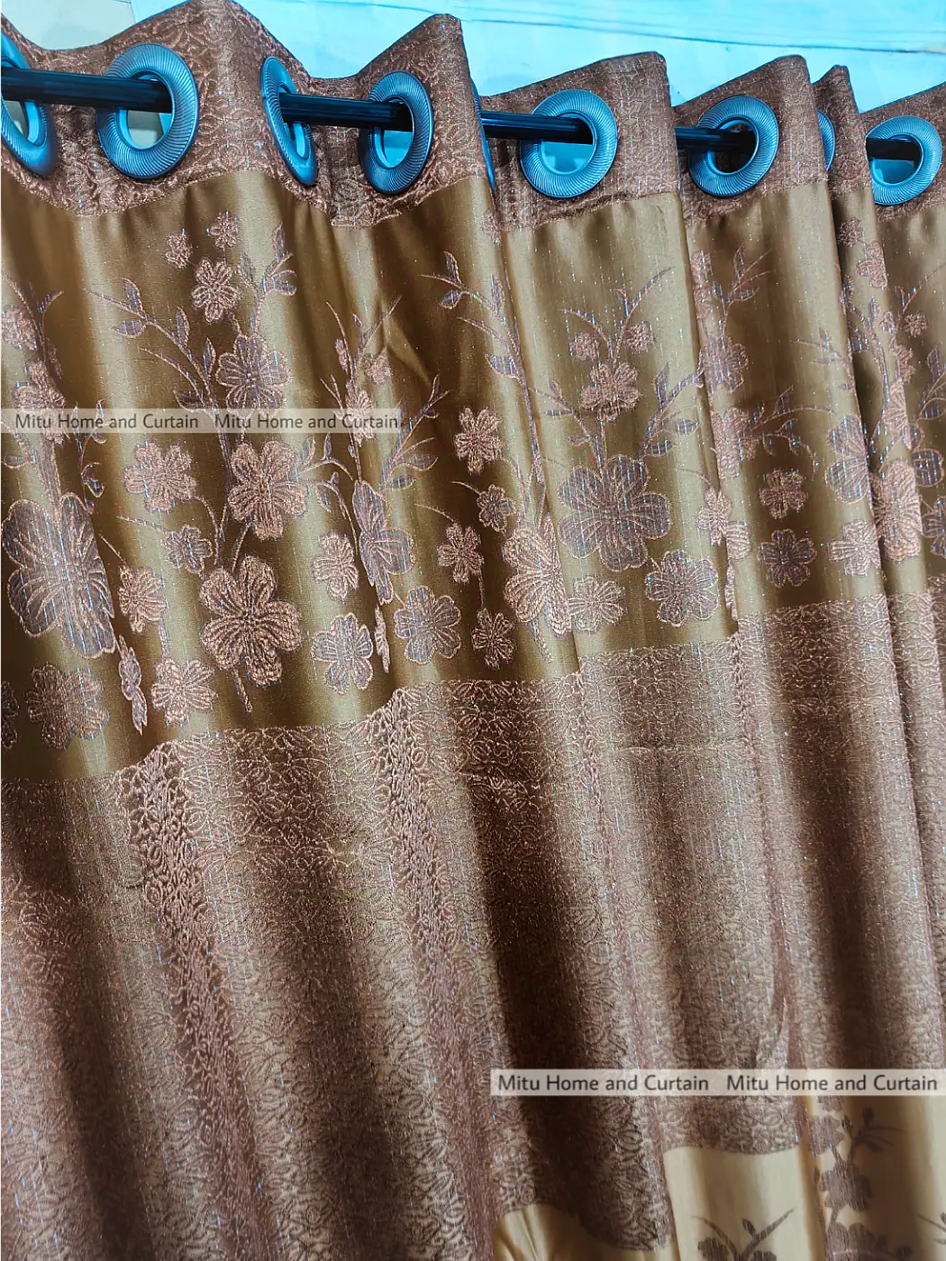 Buy curtain-porda-synthetic-blackout-curtains-thick-china-porda-window-protector-6084-inch-classical-big-size-6-kuchi-curtain-brown-flower at Best Price In Bangladesh