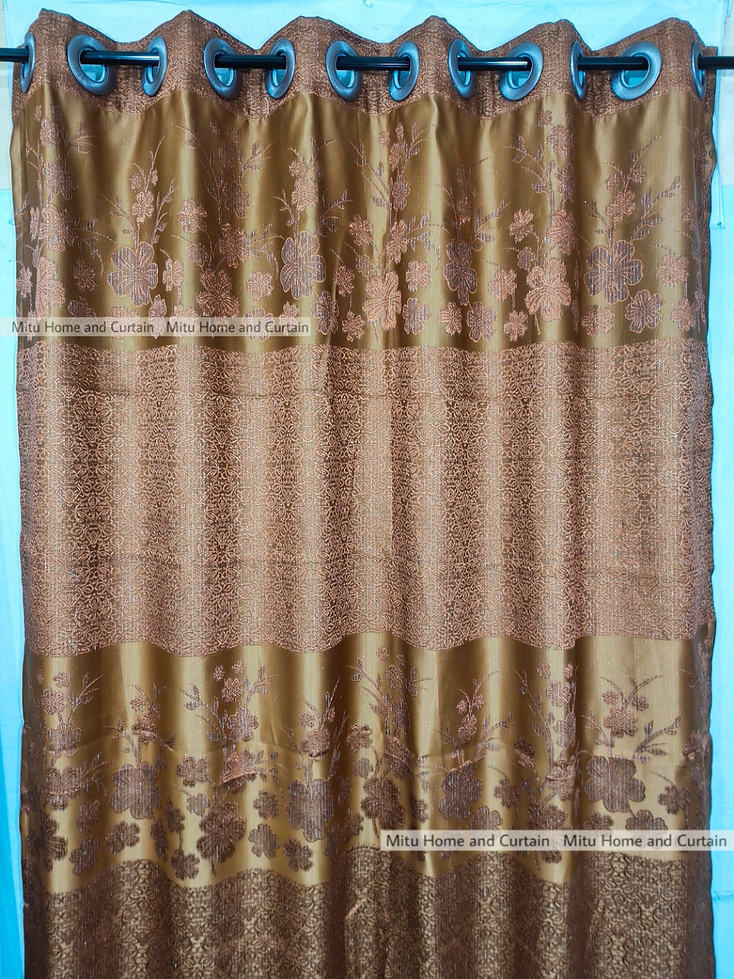 Buy curtain-porda-synthetic-blackout-curtains-thick-china-porda-window-protector-6084-inch-classical-big-size-6-kuchi-curtain-brown-flower at Best Price In Bangladesh