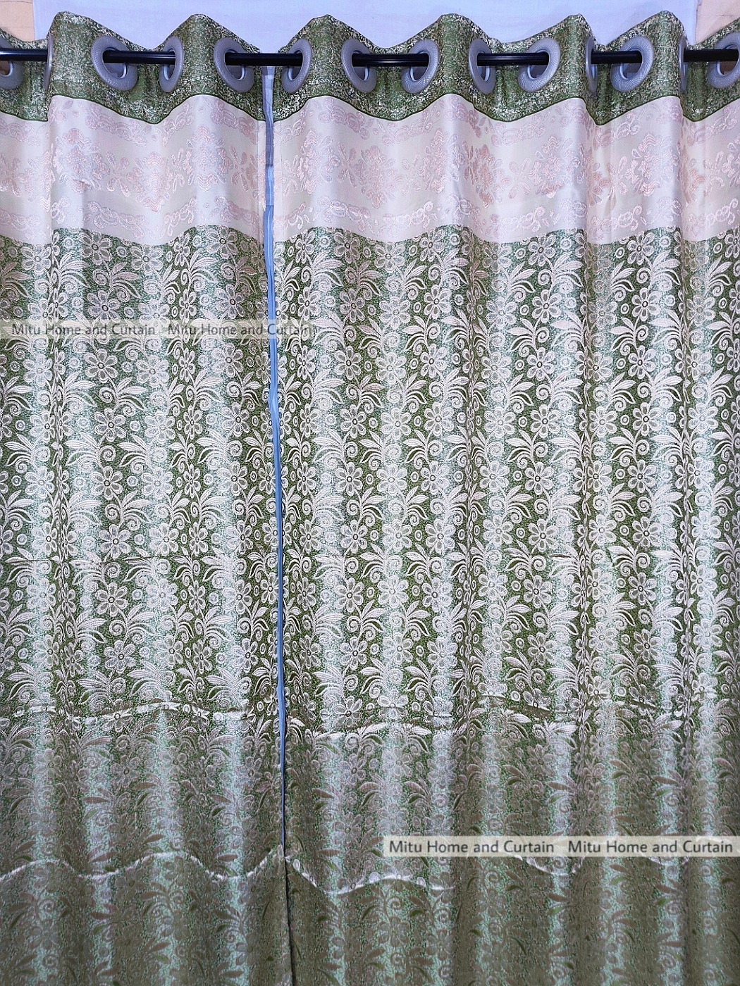 Buy curtain-porda-synthetic-blackout-curtains-thick-china-porda-window-protector-6084-inch-classical-big-size-6-kuchi-curtain-olive-flower at Best Price In Bangladesh
