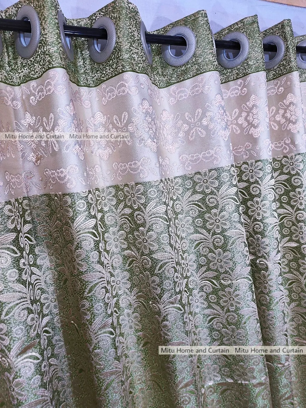 Buy curtain-porda-synthetic-blackout-curtains-thick-china-porda-window-protector-6084-inch-classical-big-size-6-kuchi-curtain-olive-flower at Best Price In Bangladesh