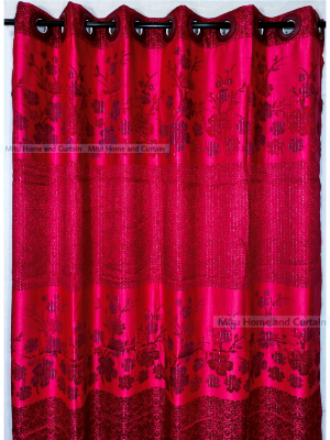 Buy curtain-porda-synthetic-blackout-curtains-thick-china-porda-window-protector-6084-inch-classical-big-size-6-kuchi-curtain-red-flower at Best Price In Bangladesh