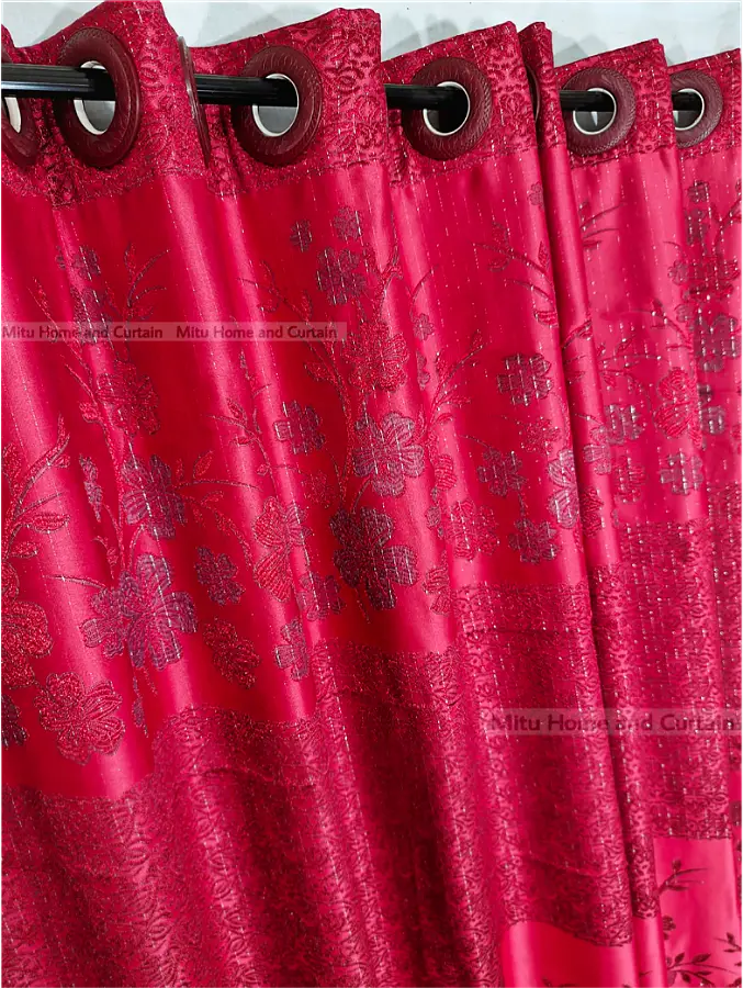Buy curtain-porda-synthetic-blackout-curtains-thick-china-porda-window-protector-6084-inch-classical-big-size-6-kuchi-curtain-red-flower at Best Price In Bangladesh