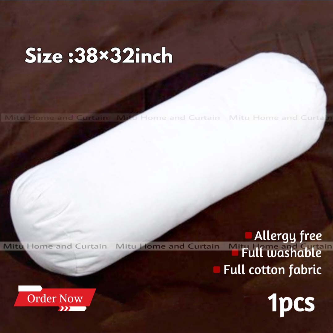 Buy exclusive-korean-fiber-side-pillow-bolster-pillow-standard-3832-size-cotton-fabric-kolbalish-white-1-pcs at Best Price In Bangladesh