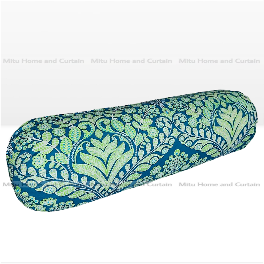 Picture of Side Pillow Cover Kol Balish Cover 1 Pcs | Standard 38 * 32 Inch Pillow Protector - Available in Green, Pink, Red, Brown, Ash, Purple, Blue