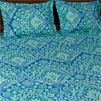 Picture of King size Bedsheet with Pillow cover Chador set 7.5×8.25 feet Full cotton fabric Pink , Green