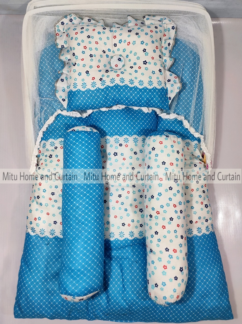 Buy baby-set-baby-bedding-set-baby-bed-set-with-mosquito-net-new-born-baby-pillow-baccah-der-balish-set-for-newborn-0-25-year-baby-red-pink-green-blue-rainbow at best price in Bangladesh