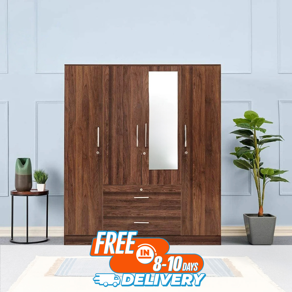 Picture of Andormahal Classic (MDF) 4 part Large Almirah