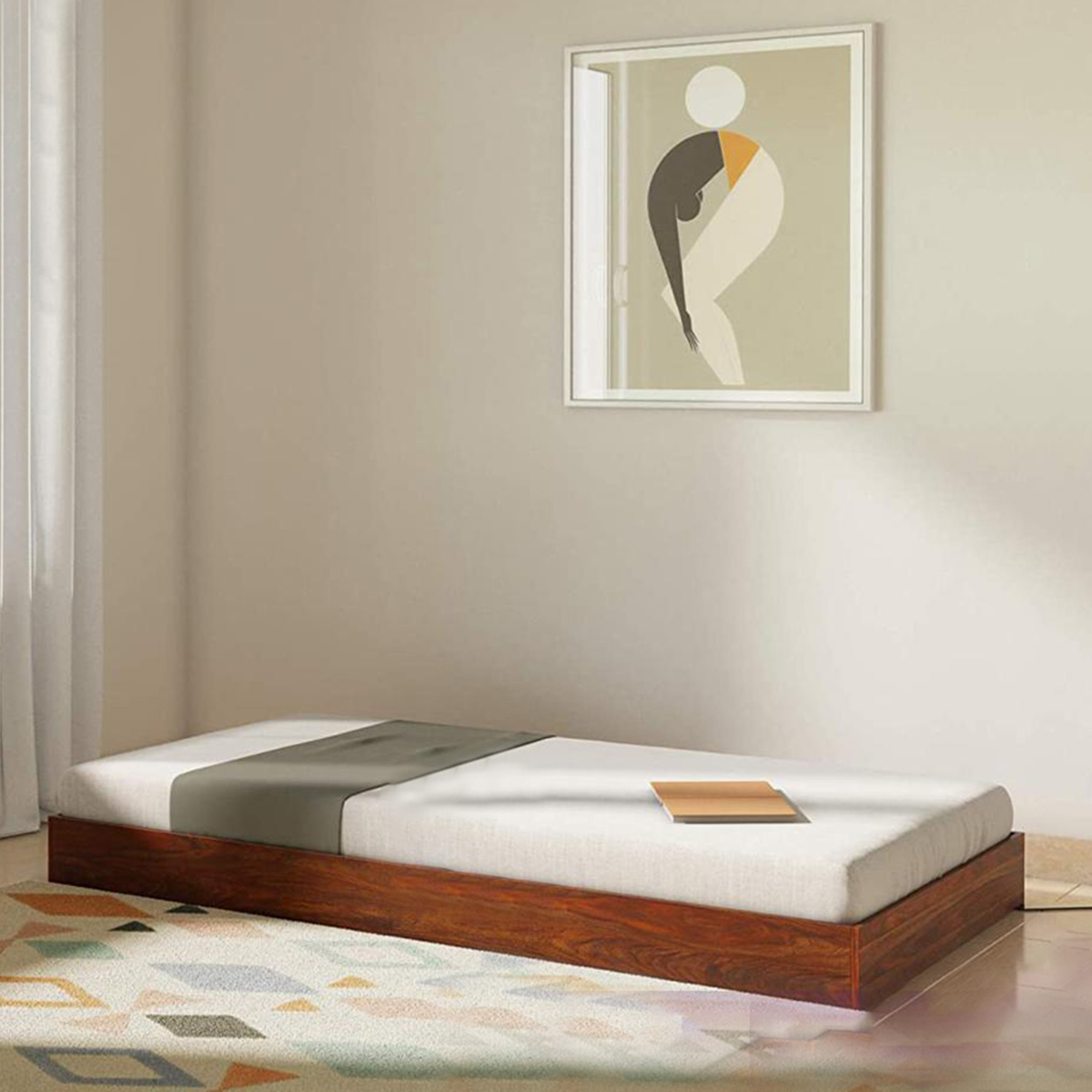 Picture of Andormahal MDF Bed for Kids or Bachelor - Height 12 inches4ft by 7ft by 12inch