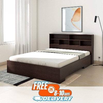 Picture of Andormahal King bed with unique headstand (6 feet by 7 feet)  Made of Melamine Laminated Board