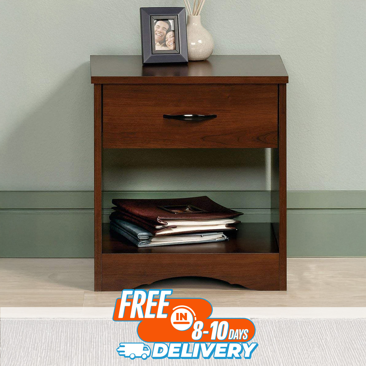 Picture of Andormahal Minimalistic Bedside Table(1 drawer)Made of MDF Board