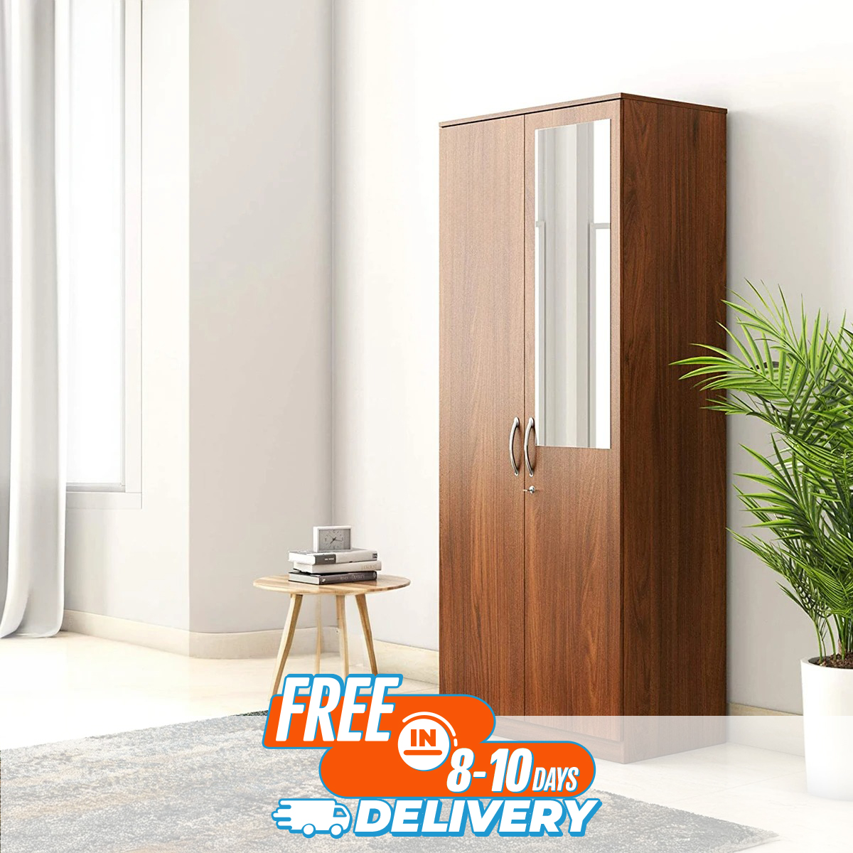 Picture of Andormahal 2 part Almirah with mirror ( Made of Melamaine Leminated Board)