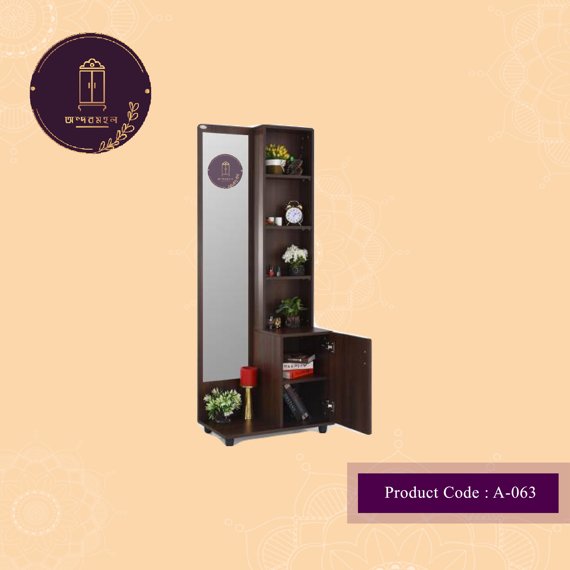 Picture of Andormahal Neoteric Dressing Table with big mirror ( Made Of Melamine Laminated board)