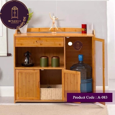 Picture of Andormahal Crockery Cabinet Kitchen Storage Cabinet Glass View (MDF)