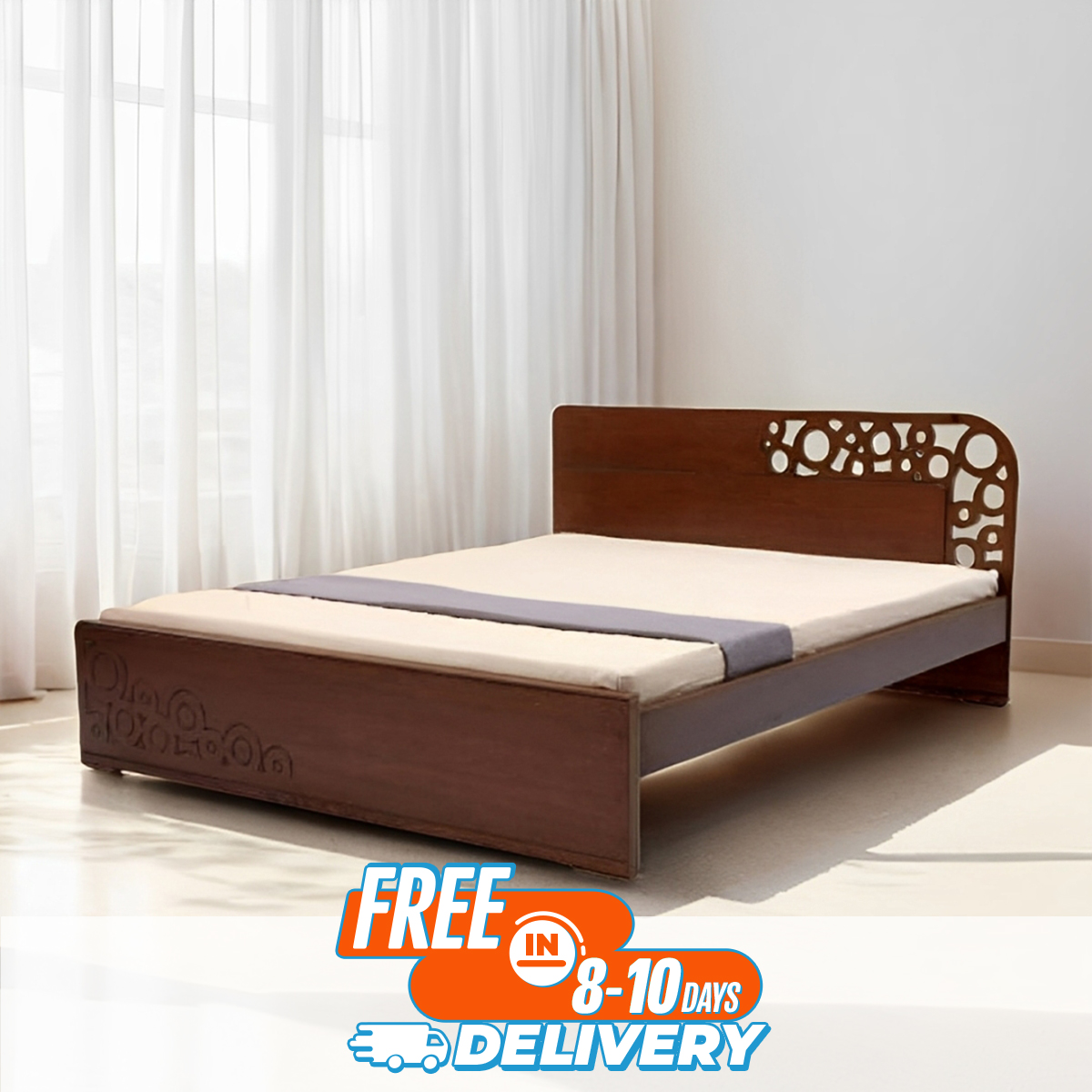 Picture of Andormahal Stylish (MDF)  khat/bed double size(5 ft by 7 ft by 14inch)