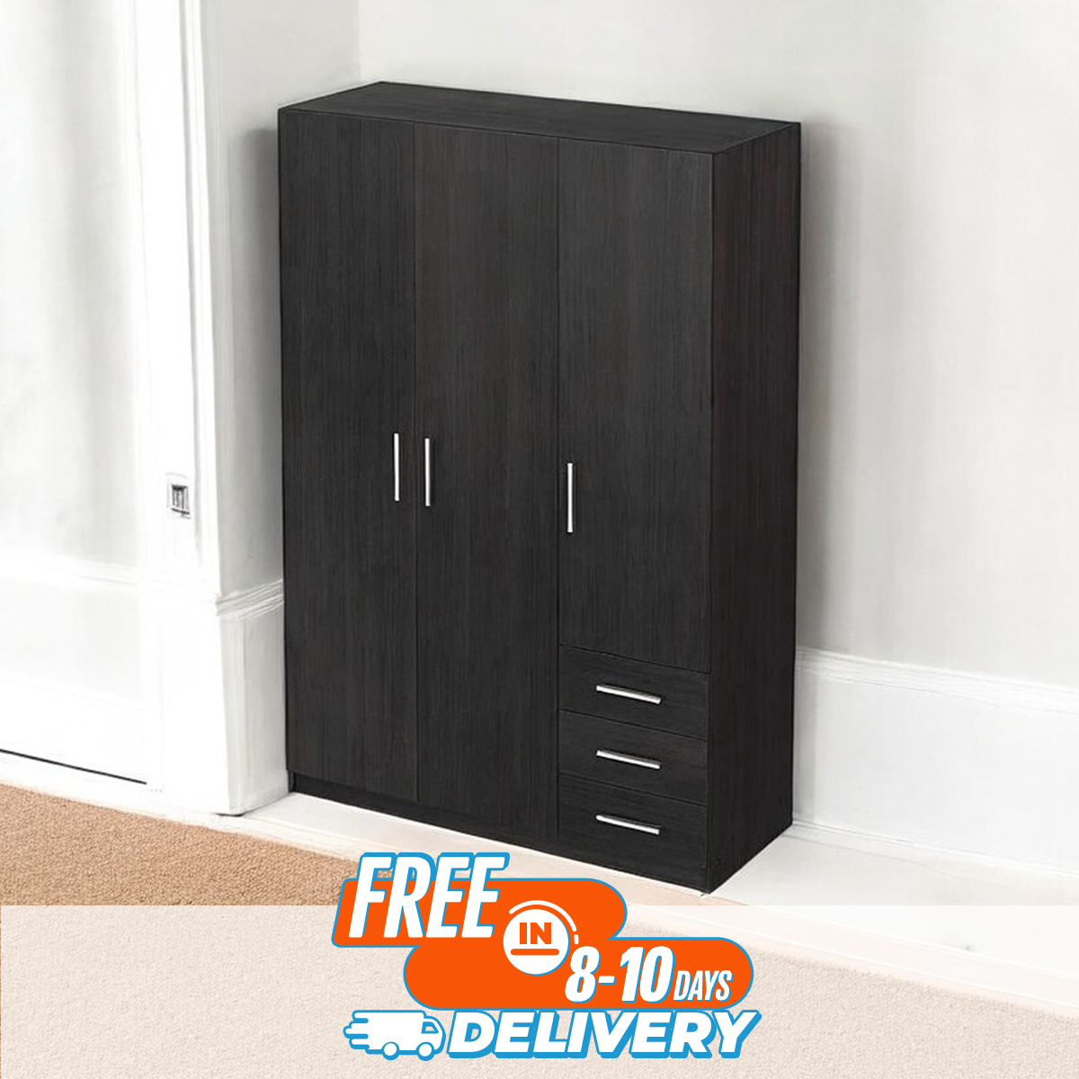 Picture of Andormahal Classic 3 part Almirah Made of Melamine Laminated Board