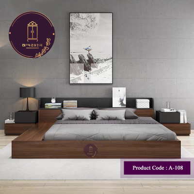 Picture of Andormahal (MDF) stylish khat/bed king size with two bedside tables