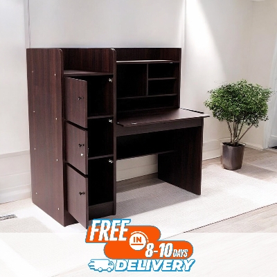 Picture of Andormahal Classic Reading Table/laptop table with big book shelf-Made Of Melamine Laminated Board(4ft by 3.5ft by 16inch)