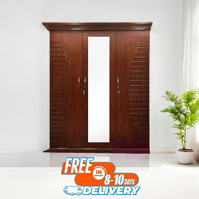 Picture of Andormahal Stylish Mdf 3 Part Almirah With Mirror