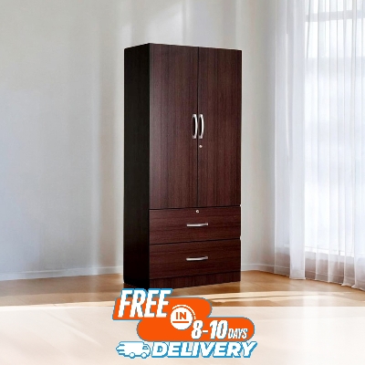 Picture of Andormahal Classic 2 part Almirah with 2 drawers / Double Door Almirah  Made of Melamine Laminated Board